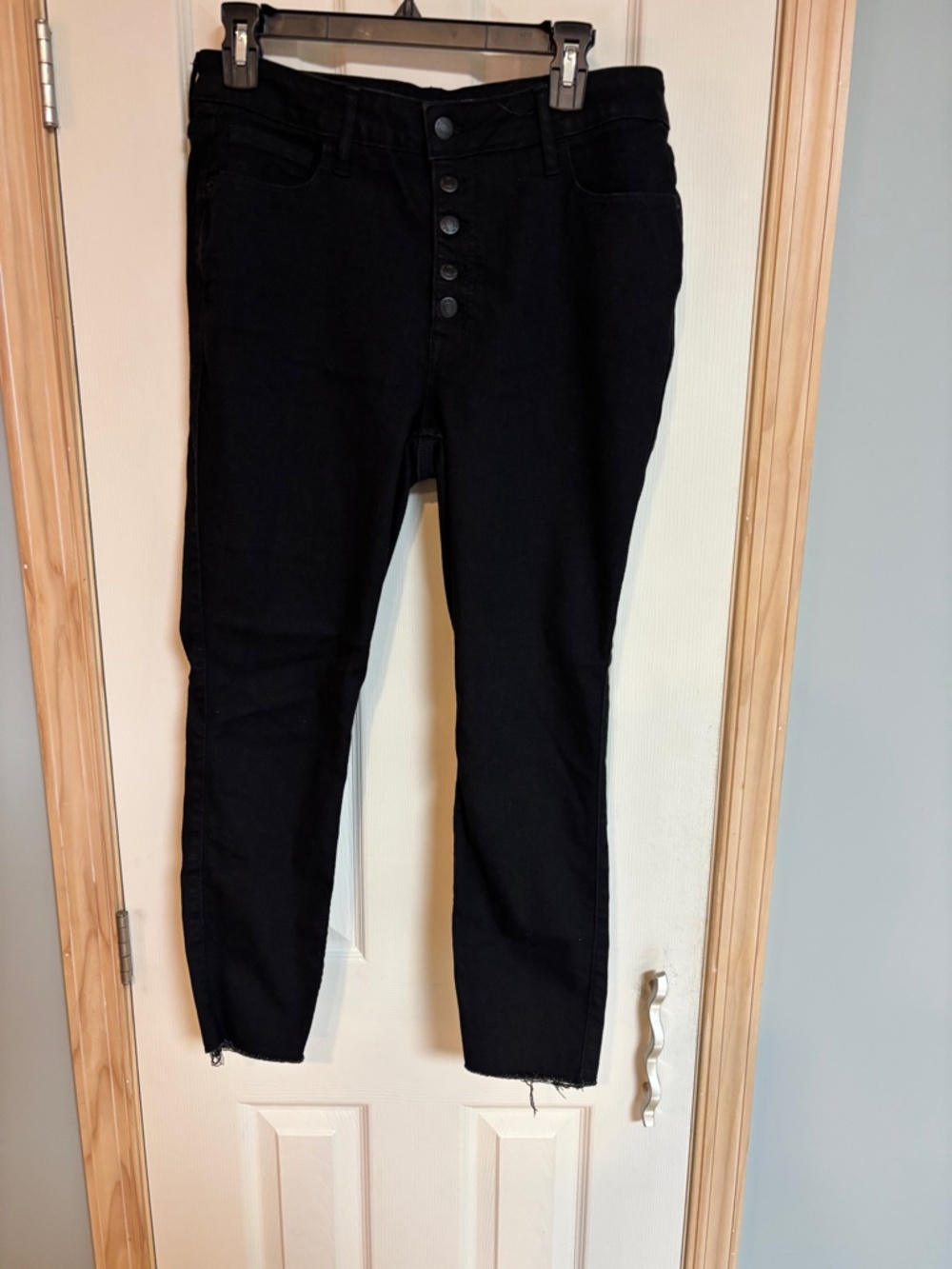 Old Navy Womens Rockstar Super Skinny Extra High Rise Jeans Size 12 Petite Black